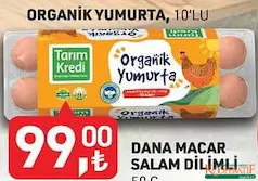 TARIM KREDİ ORGANİK YUMURTA 10'LU fiyat ve kampanya bilgisi